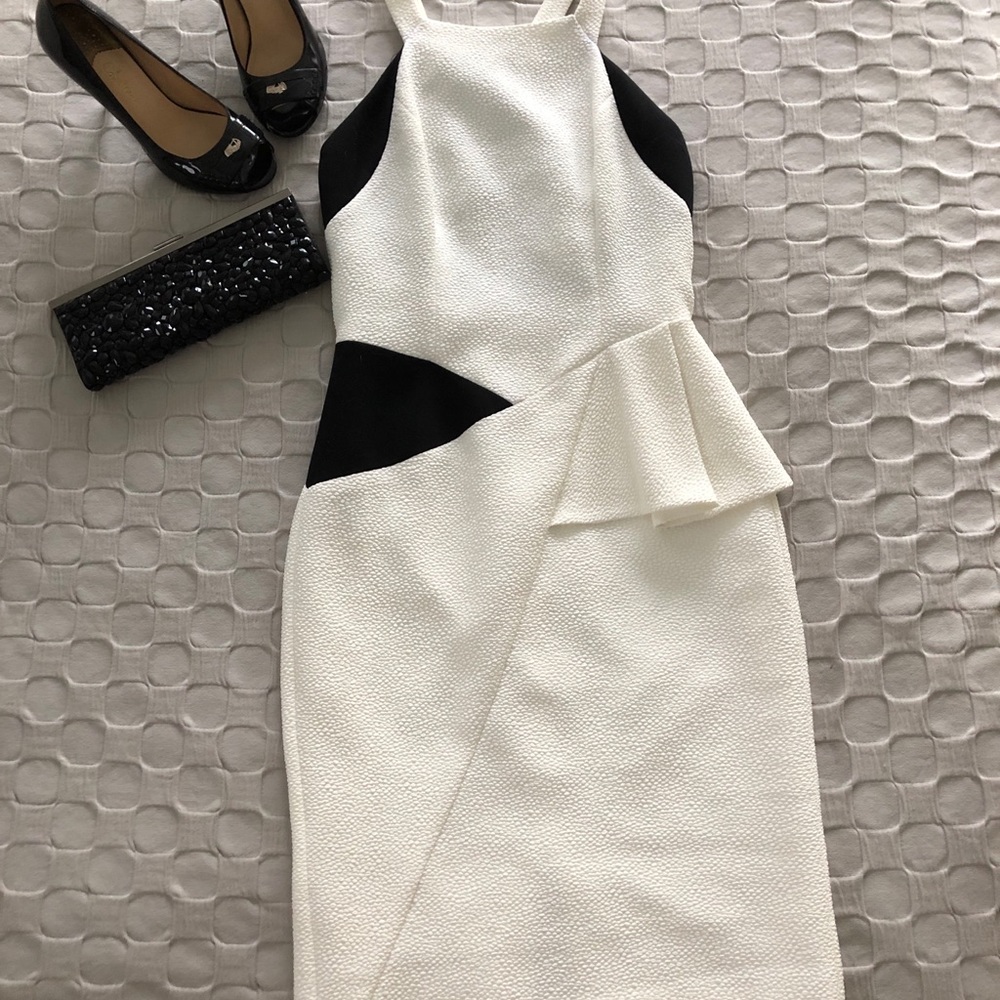 Black Halo Black and White Dress